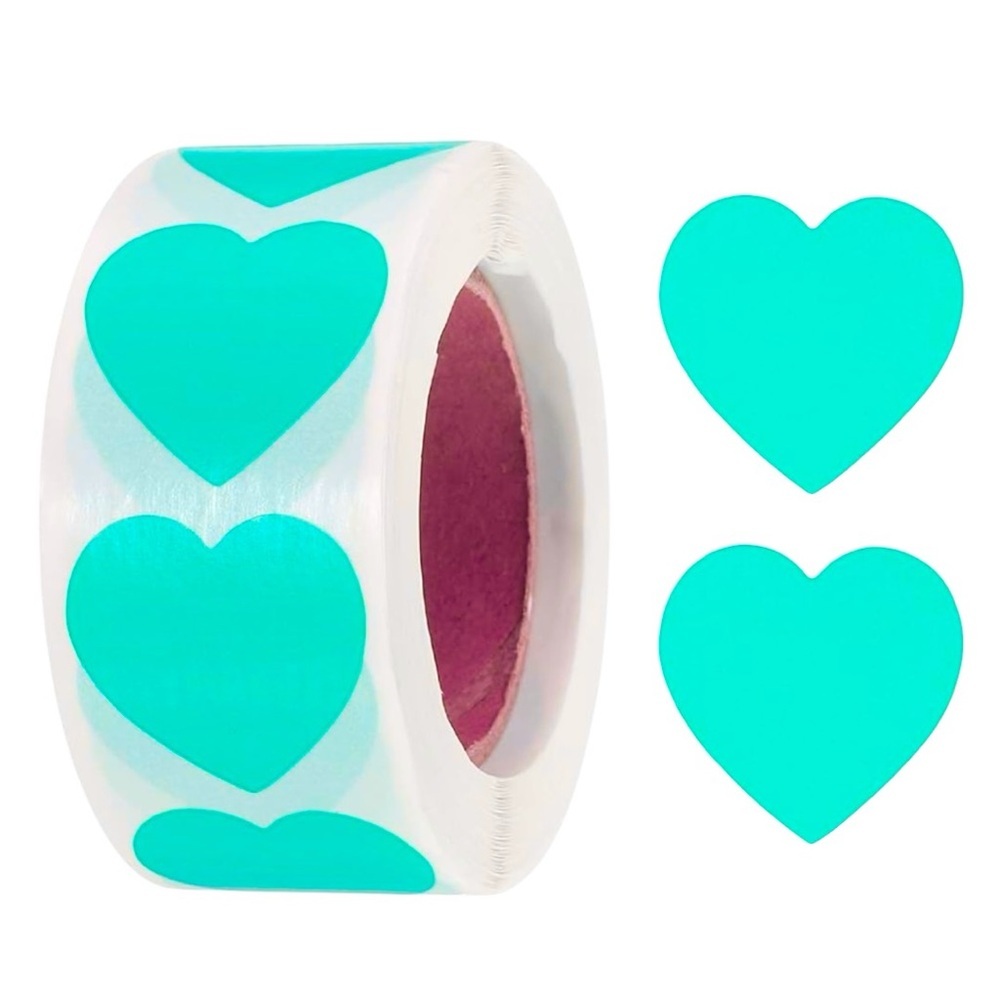 Roll Aqua Heart Stickers Self-Adhesive Cute Style Love Pattern STICKER